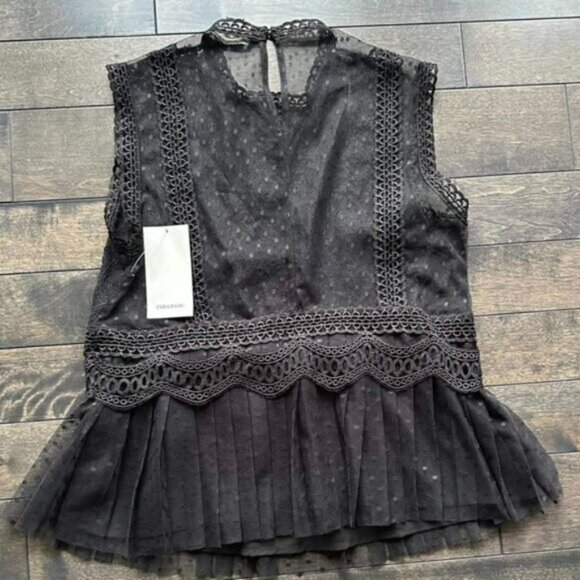 Zara Sheer Lace Top - new with tags - Picture 2 of 2